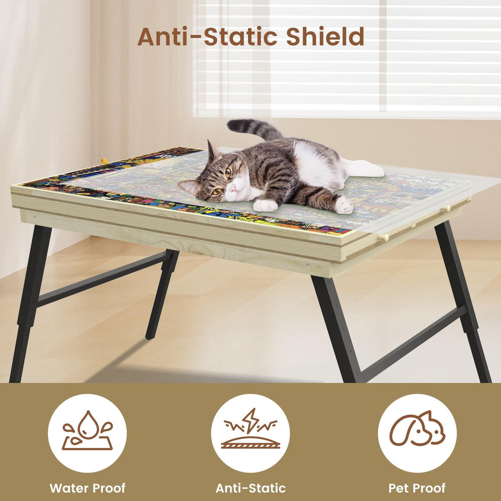 Auoleru portable, lightweight table ideal for puzzles anywhere in the home.
