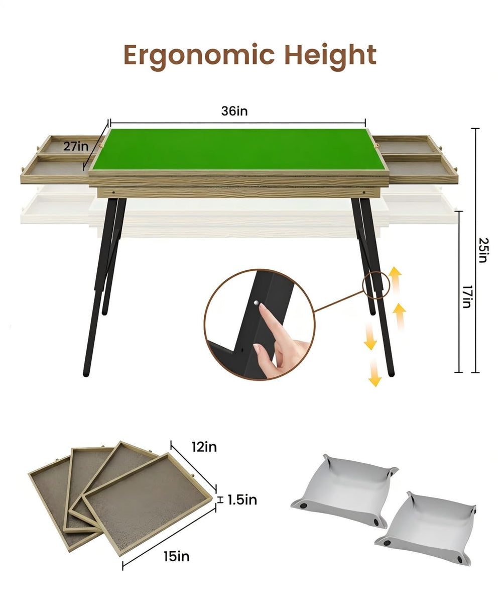Auoleru puzzle table tilted at 15°, 25°, and 35° for ergonomic viewing.