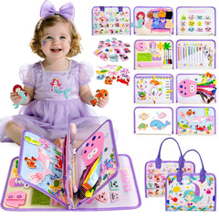 Aurasys Mermaid Busy Board alphabet page for early literacy and fine motor skills
