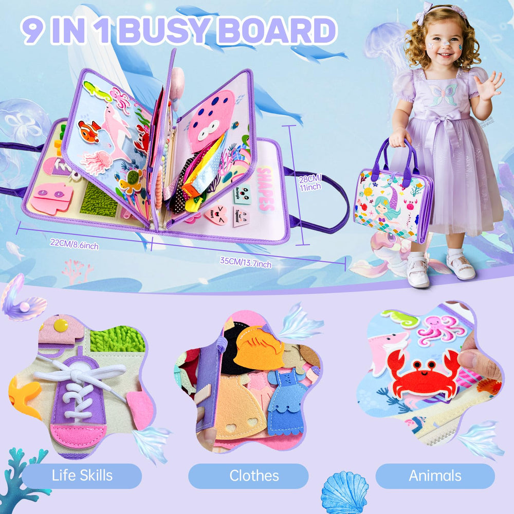 Aurasys Mermaid Busy Board numbers page for counting practice