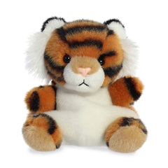 Aurora Indy Tiger close-up plush, palm-sized cuddle for on-the-go play