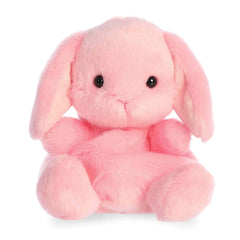 Aurora Adorable Palm Pals Petal Pink Lop Bunny plush closeup showcasing soft, fluffy fabric.