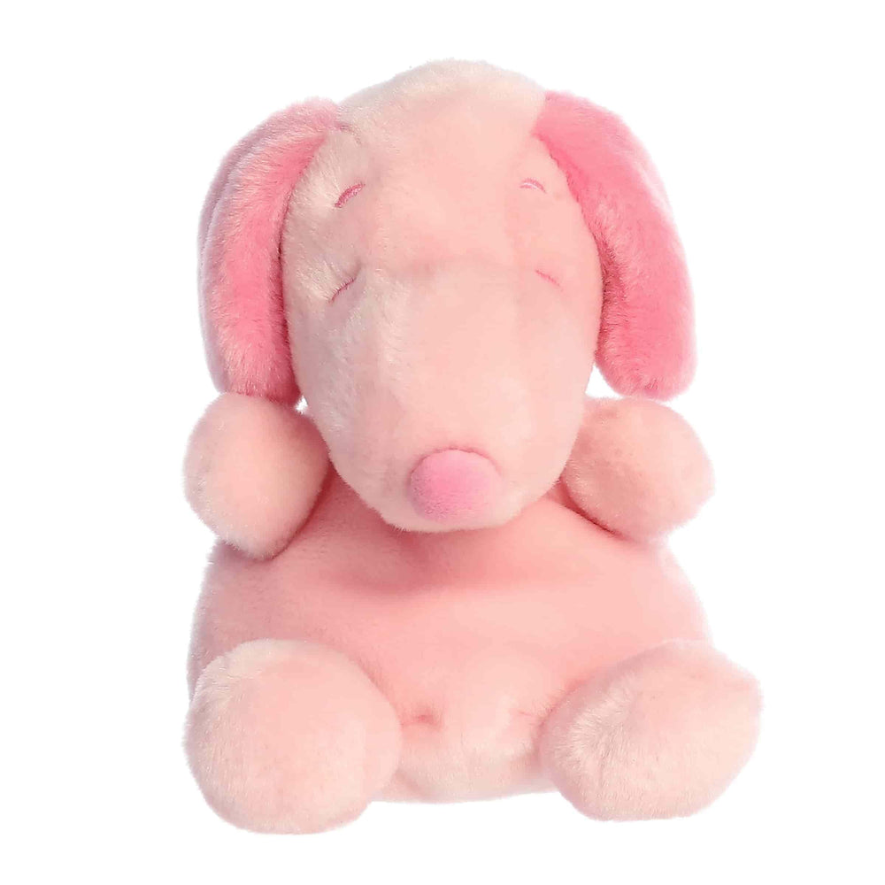 Aurora Adorable Peanuts Snoopy Palm Pals 5-inch plush, ideal for display or gifting.