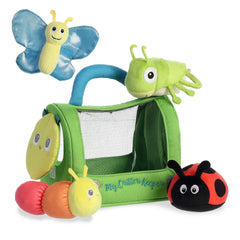 Aurora My Critter Keeper overview showcases a multicolor plush set for early sensory exploration.