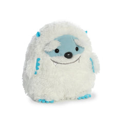 Aurora Baby Yeti 6in snuggle pose, ideal for holiday decor and gentle play.