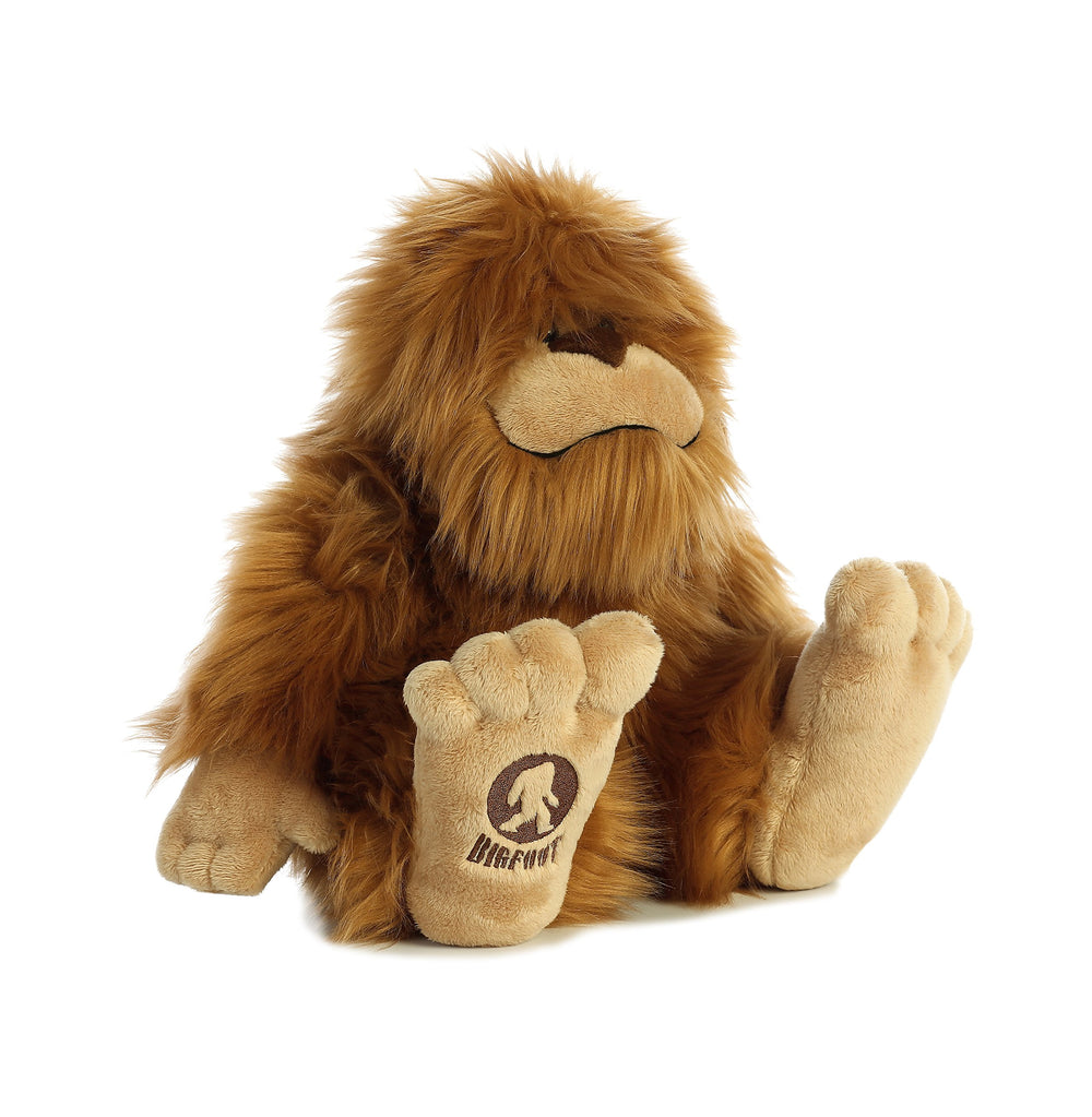 Aurora Big Foot plush face close-up, soft fur for comforting hugs.