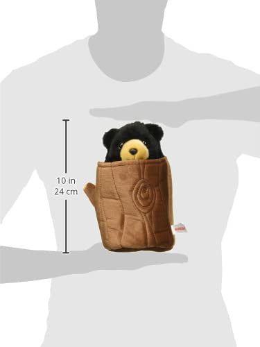 Aurora Black Bear Pop Up Puppet stump detail supports easy hand access and durable play.