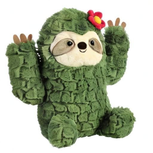 Aurora Cactus Sloth plush packaging image with eco-friendly materials