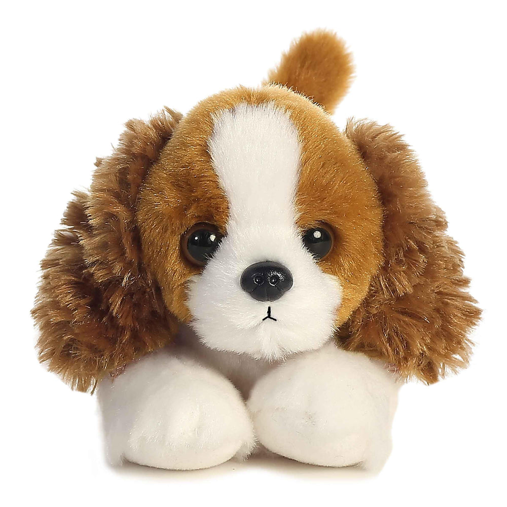 Aurora Charles Mini Flopsie 8in belly-rest pose, easy for child-friendly play.