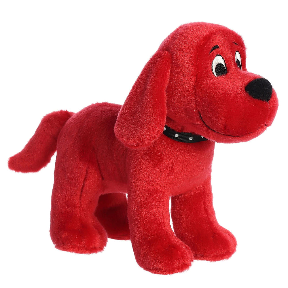 Aurora Clifford plush with custom ribbon collar and charming detail.