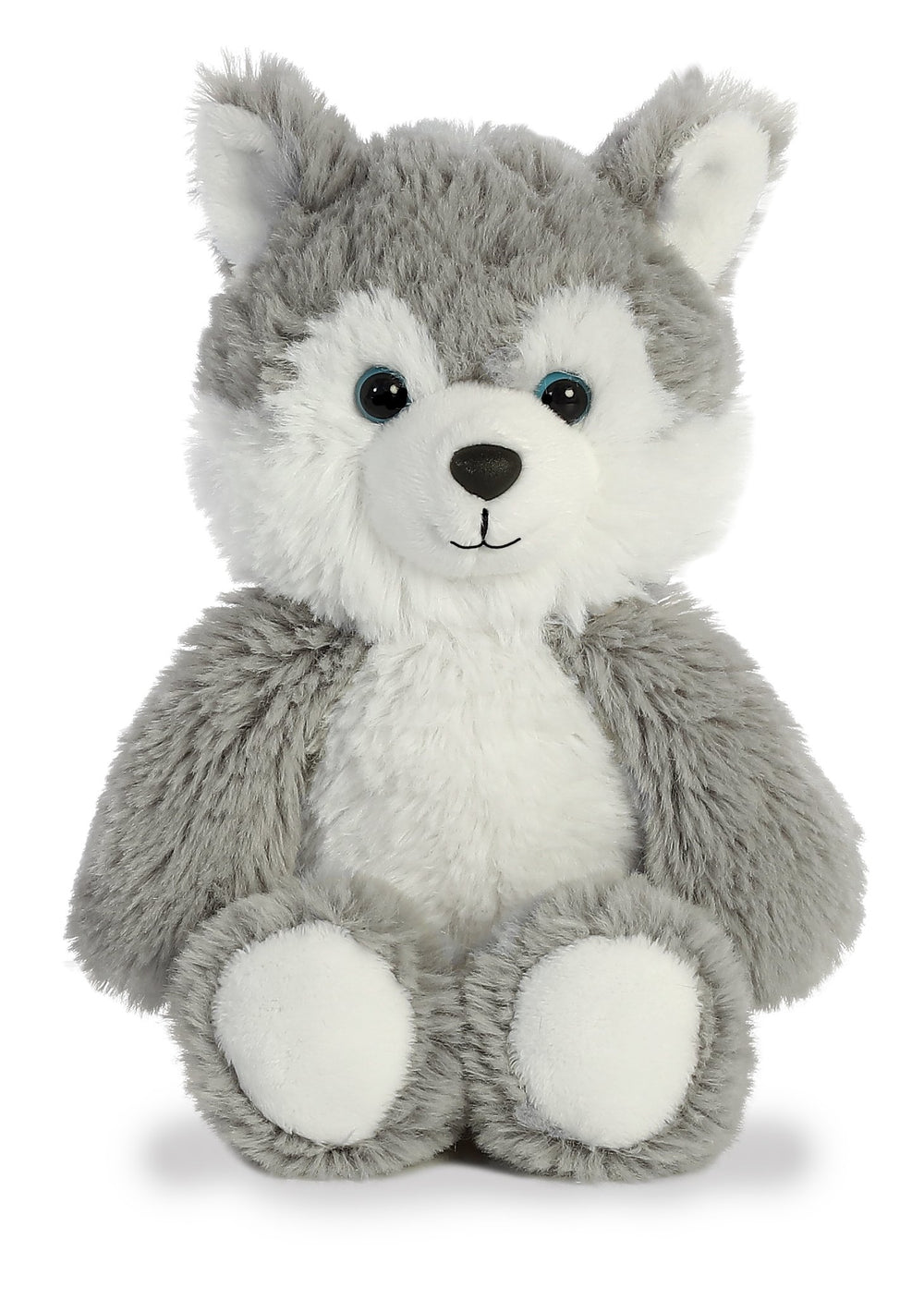 Aurora Cuddly Friends 8inch Husky grey body, soft-touch for cozy play.