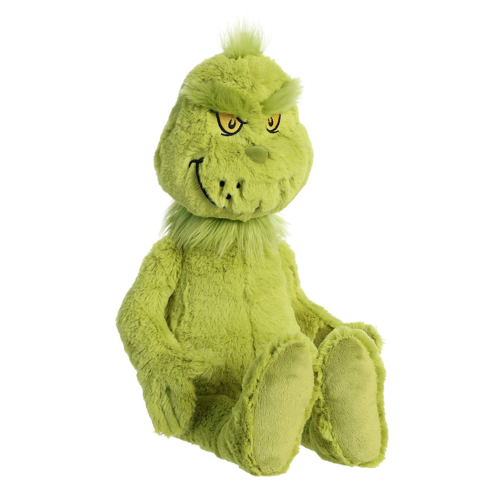Aurora Dr Seuss Grinch plush 20-inch side view, classic character silhouette