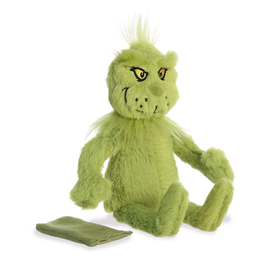 Aurora Dr. Seuss Shoulderkin Grinch plush on shoulder for portable fun