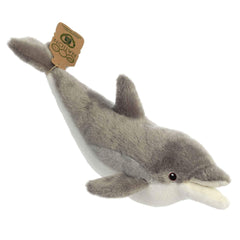 Aurora Eco Nation Dolphin plush gray 15in with soft, sustainable cuddles.