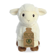 Aurora Eco Nation Lamb fluffy white fur invites gentle play and hugs.