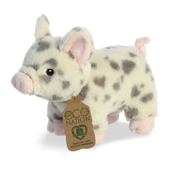 Aurora Eco Nation Spotted Pig with embroidered eyes for safe, durable cuddles