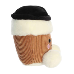 Aurora Palm Pals Essie Coffee Cup plush held in hand, compact and portable.