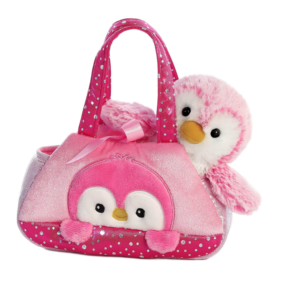 Aurora Fancy Pals Pompom Penguin plush with purse for dress-up play and imaginative adventures.