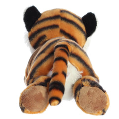 Aurora Flopsie Indira tiger in a cuddling pose; ideal for bedtime stories and cozy play.
