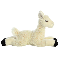 Aurora Flopsie llama white 12-inch side view, great for imaginative play.