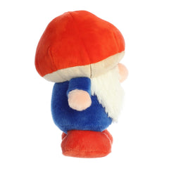 Aurora Gnomlinis Mushroom Gnome red plush face detail showcasing a cute expression.