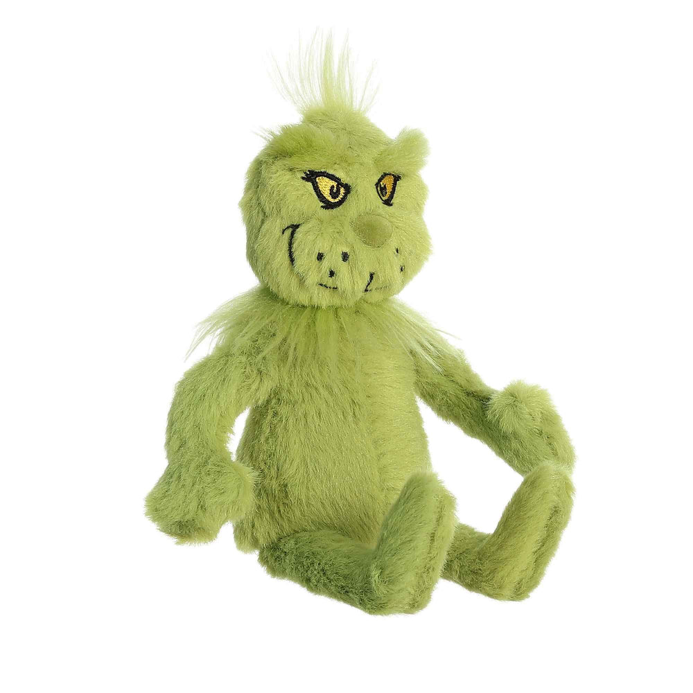 Aurora Grinch plush front view showing soft, huggable green fabric for imaginative play.