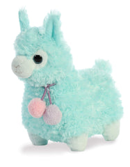 Aurora Llama Drama light blue Kiwi color brightens room.