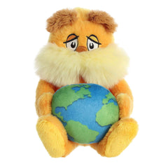 Aurora Lorax Earth Plush front view, a cuddly planet-bearing companion.