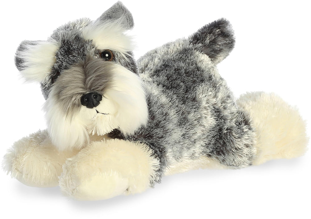 Aurora Ludwig 12-inch Schnauzer plush full-body view for versatile play and display.