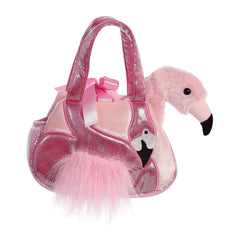 Aurora Luxe Boutique satin ribbon closure on purse carrier for safe travel
