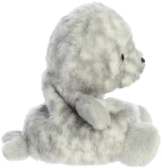 Aurora Marina Harbor Seal plush with sparkling eyes inspires storytelling adventures.