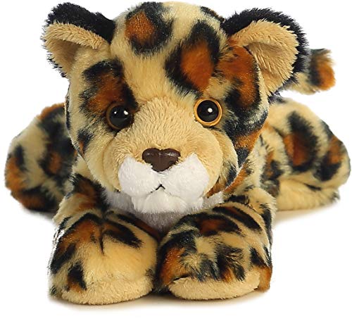 Aurora Mini Flopsie Amazon Jaguar plush resting on belly supports calm hands-on play