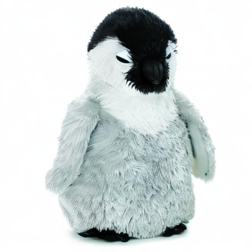 Aurora Mini Flopsie Baby Emperor penguin plush, soft and cuddly for imaginative play.