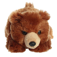 Aurora Mini Flopsie Grizzly Bear in a resting cuddle pose for storytelling
