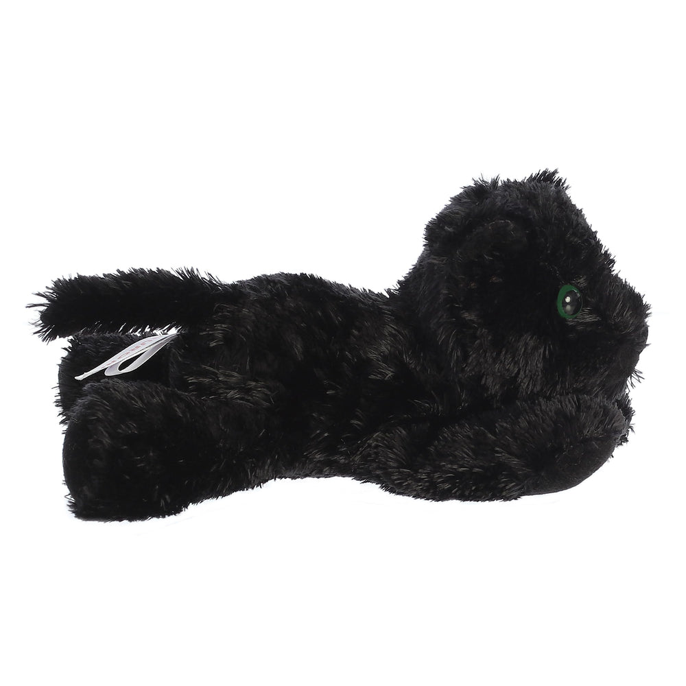 Aurora Onyx Panther plush showing bright green eyes for adventures.