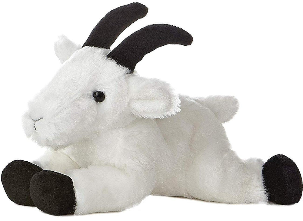 Aurora Mini Flopsie Rocky Mountain Goat plush—8-inch cuddle buddy for kids and families.