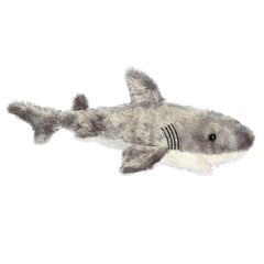 Aurora Samuel mini Flopsie gray plush close-up shows soft material and friendly smile