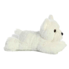 Aurora Windsor Westie plush close-up, fluffy texture and safe lock-washer eyes.