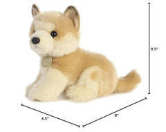 Aurora Miyoni Akita puppy tan back view, silky plush ideal for display and hugging.
