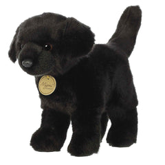 Aurora Miyoni Black Labrador plush with lifelike head detail for realistic cuddling