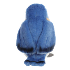 Bluebird Miyoni plush contains bean pellets for gentle stability on shelves.