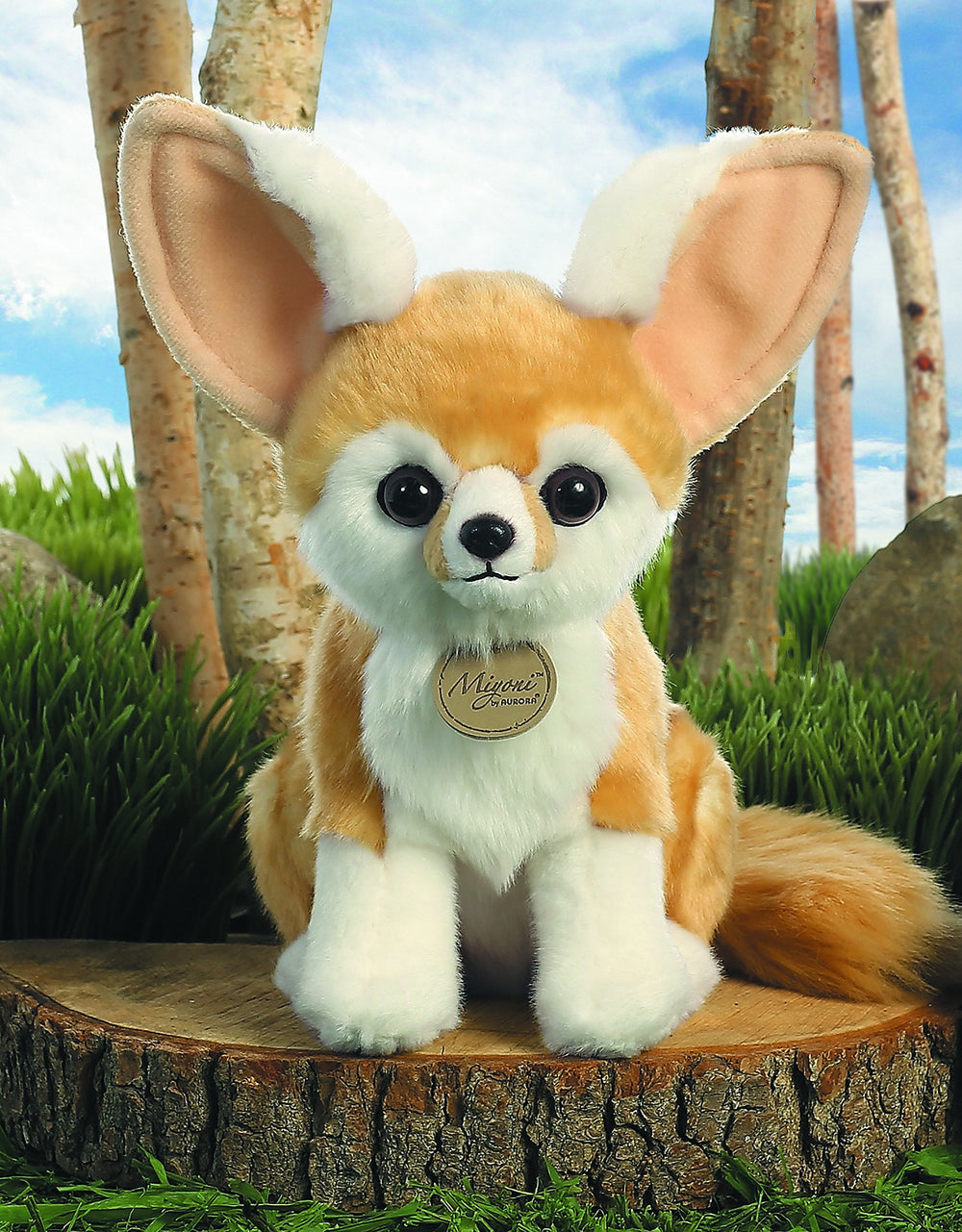 Aurora Miyoni Fennec Fox plush, side view, soft material ideal for classroom display.