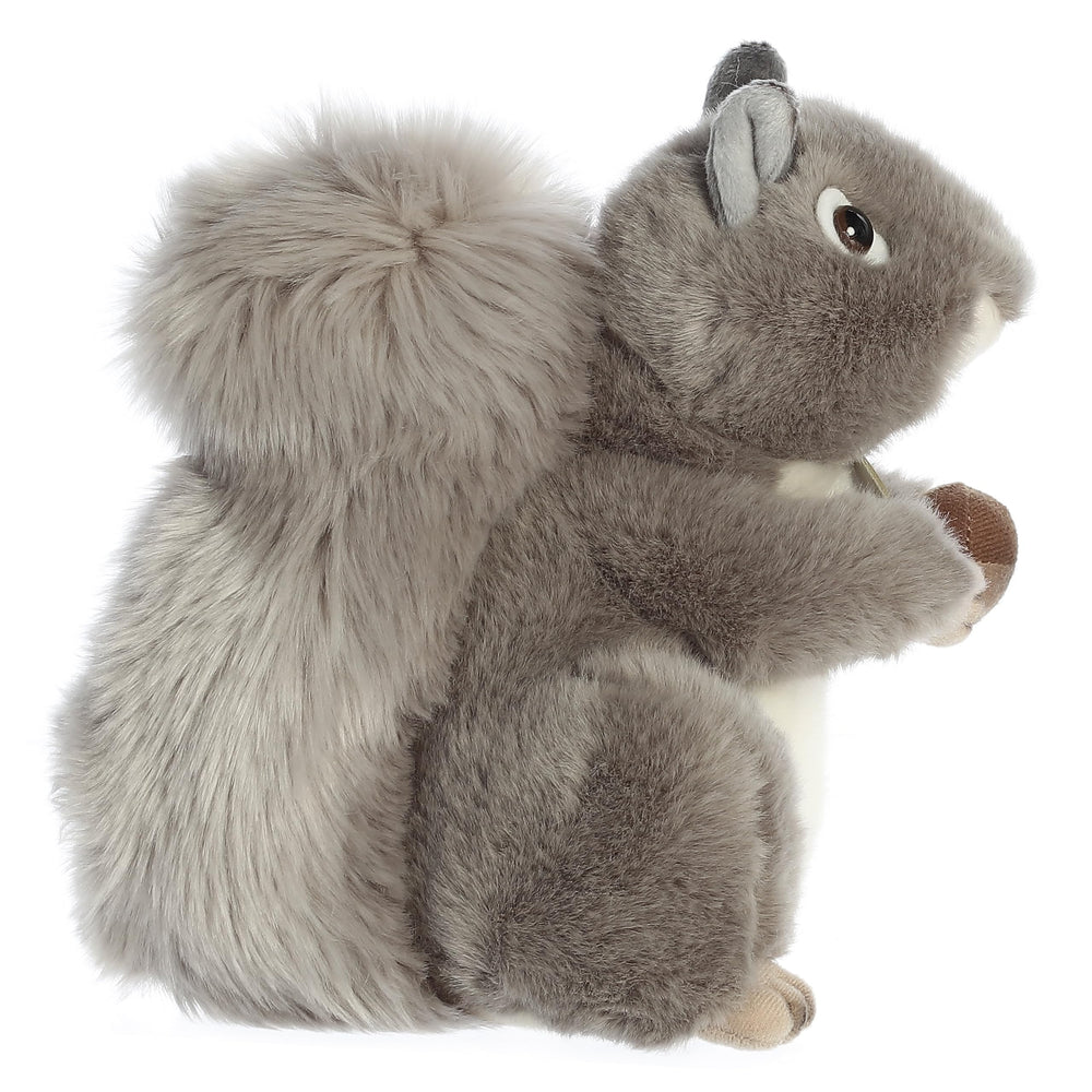 Aurora Miyoni Grey Squirrel 8-inch face close-up showing hand-stitched realism