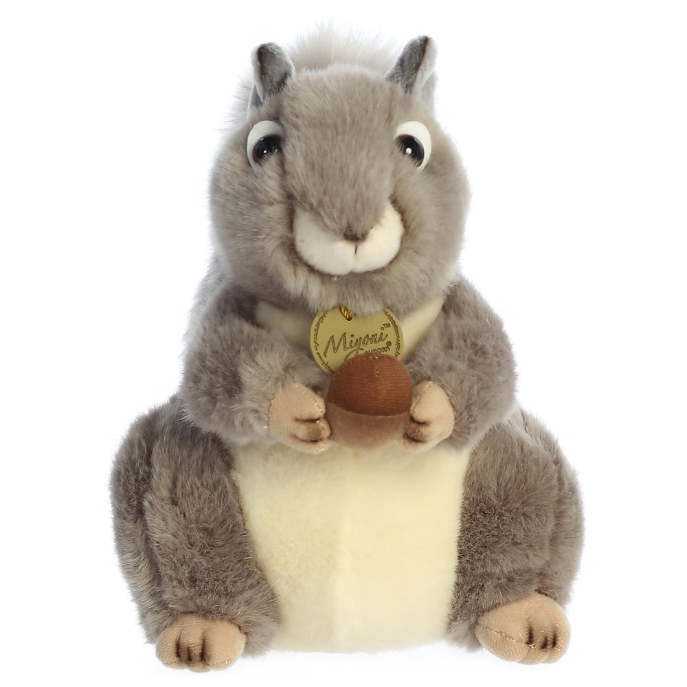 Aurora Miyoni Grey Squirrel 8-inch silky plush texture for gentle hugs