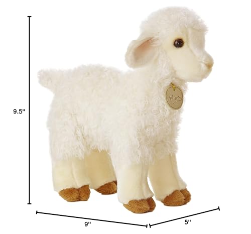 Aurora Miyoni Lovely Lamb silky plush texture for gentle hugs.
