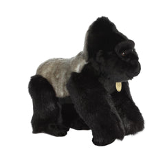 Aurora Miyoni Silverback Gorilla plush fur texture invites tactile play and cozy vibes.
