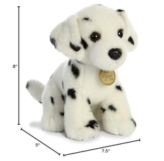 Aurora Miyoni Tots Dalmatian Pup plush, texture close-up highlighting soft fur and stitched details