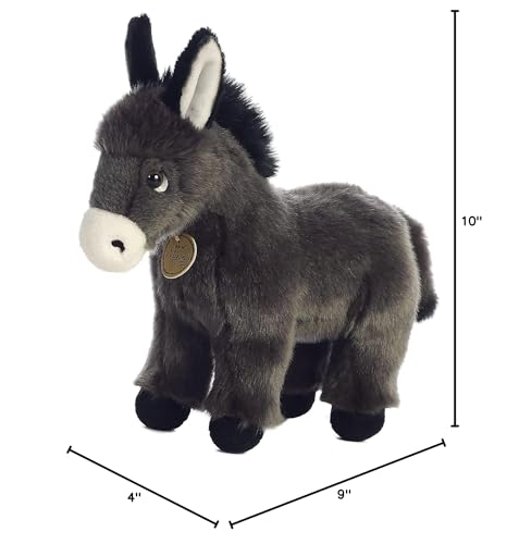 Aurora Miyoni Tots Donkey Foal close-up with hang tag, authentic species details.
