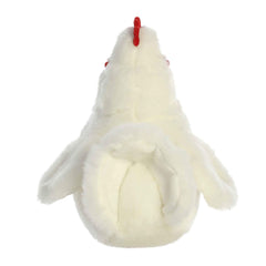 Aurora Miyoni White Hen plush hang tag highlights species info for education and collectability.