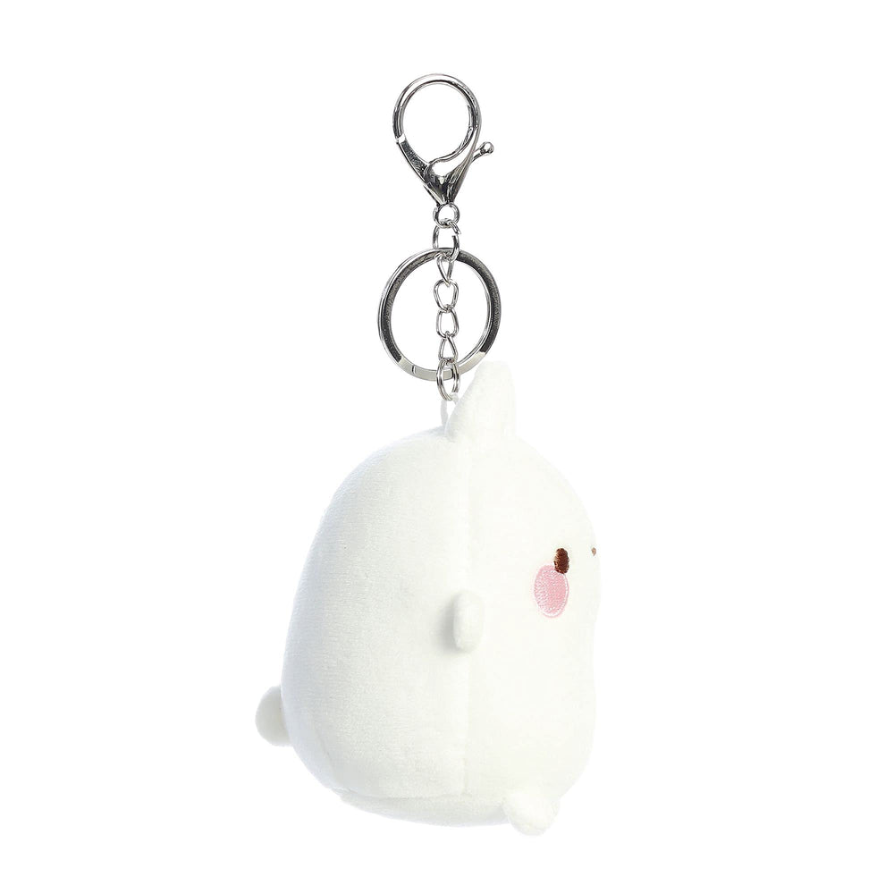 Aurora Molang clip-on plush uses soft recycled materials for sustainable cuddles.